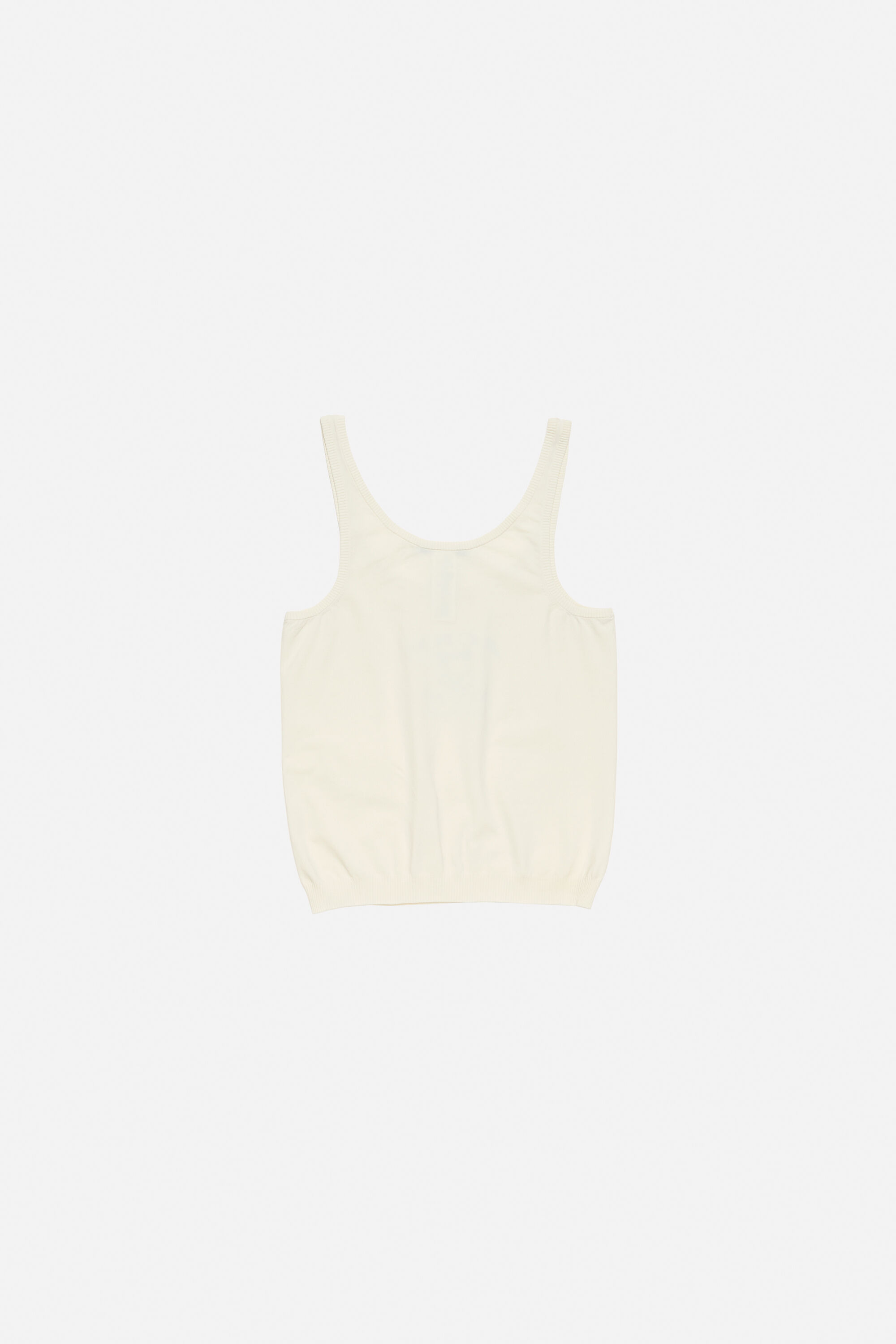 Fitted knit tank top - Cream beige - 7