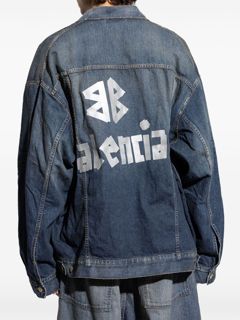 Tape Type-print denim jacket 4