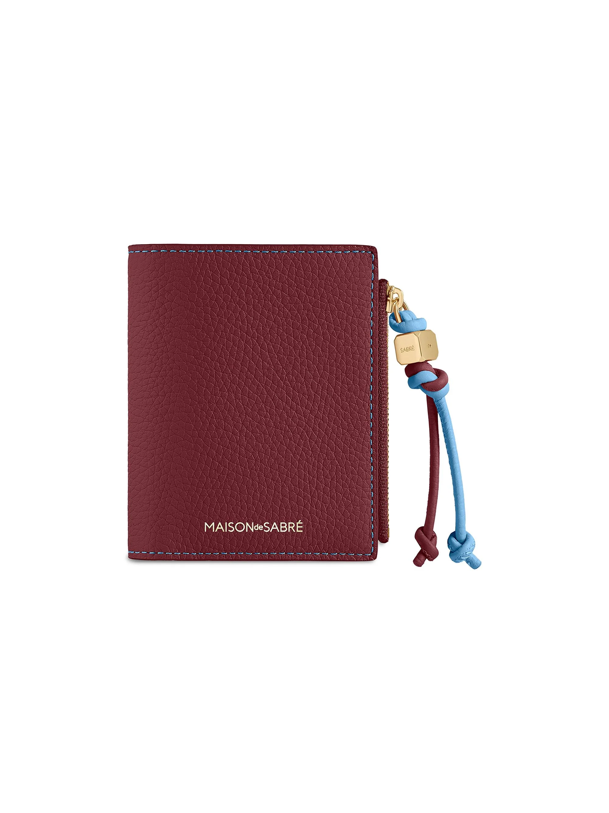 Women's Leather Bifold Wallet - Plum Sky - 1