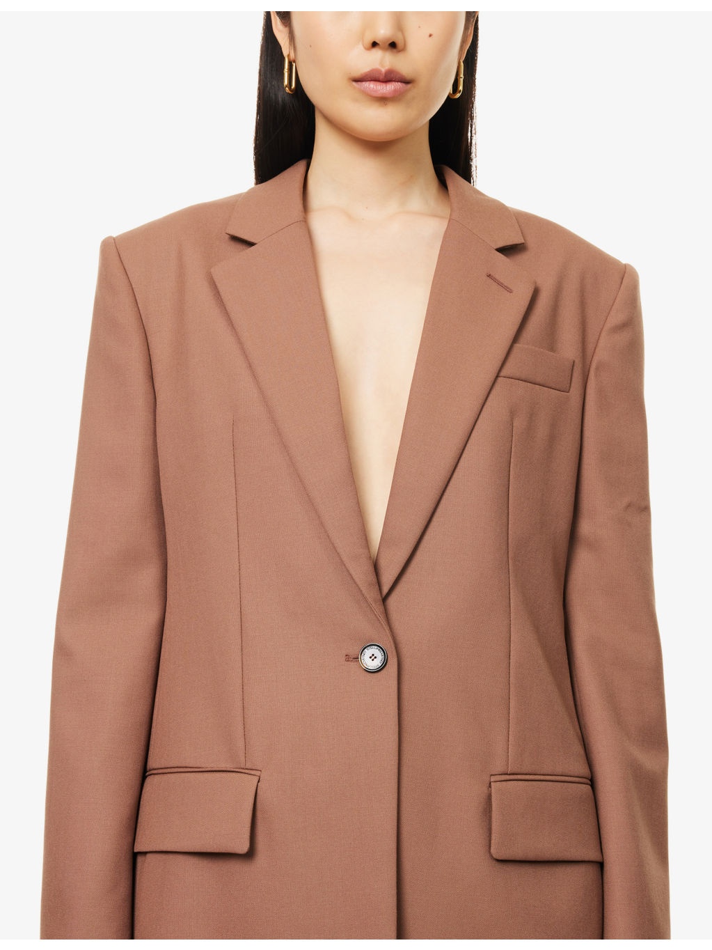 Single-Breasted Notch-Lapel Wool Blazer - 5