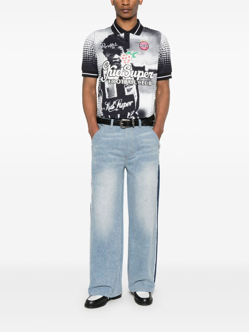 KidSuper x Ronaldinho stripe jeans outlook