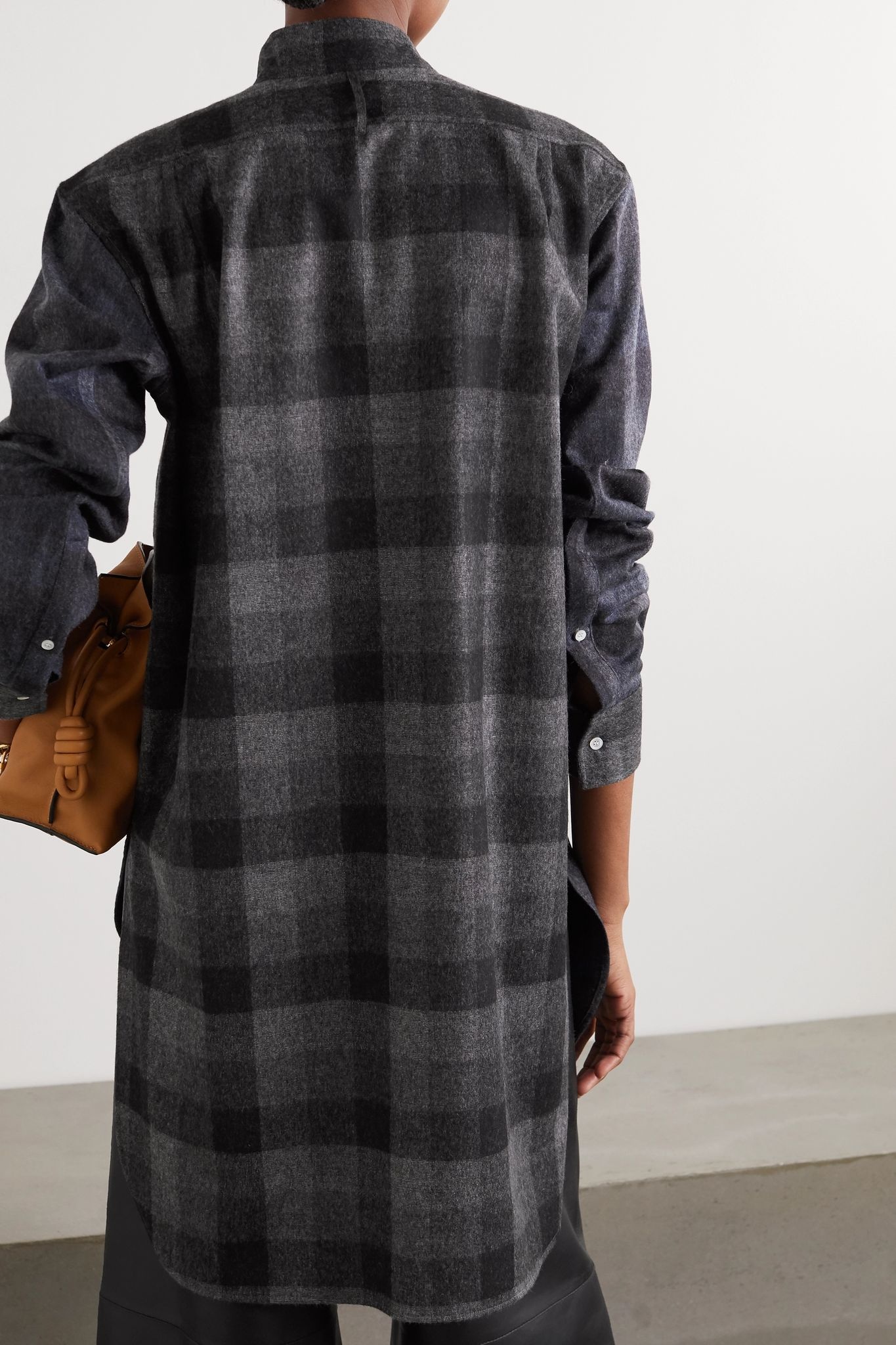 Checked wool-flannel shirt - 3