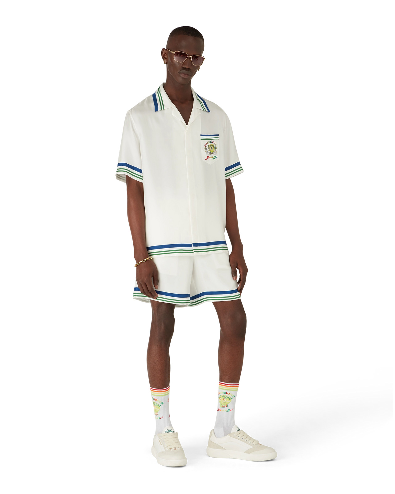 Tennis Mascot Short Sleeve Silk Twill Shirt | Casablanca Paris - 2