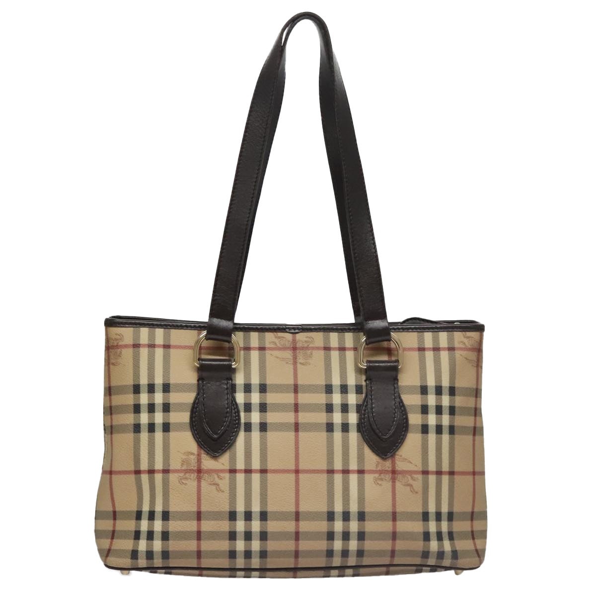 Burberry Nova Check Tote Bag Pvc Leather Beige - 2