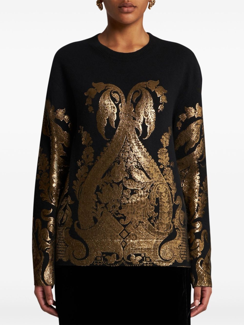 metallic-print jumper - 3