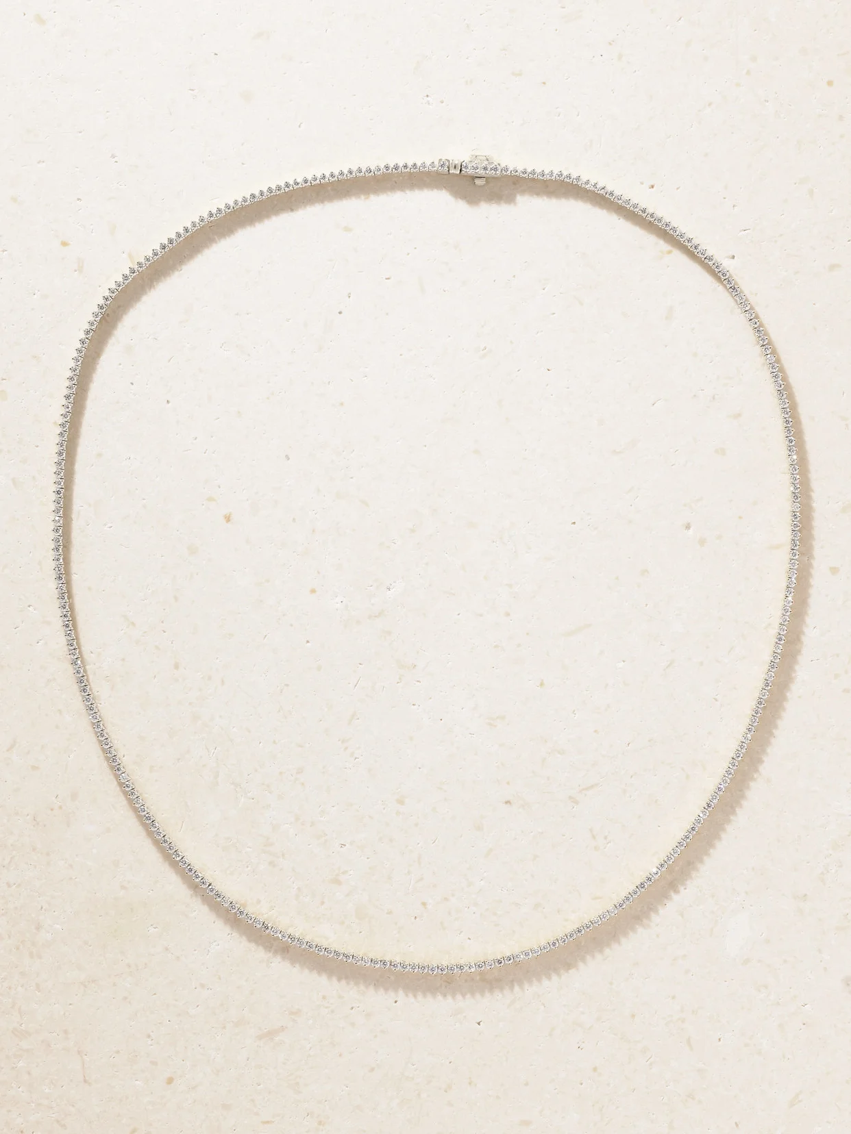 The Essential Dainty 14-karat White Gold Diamond Tennis Necklace - 1