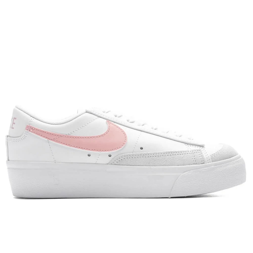 NIKE WOMEN'S BLAZER LOW PLATFORM - WHITE/PINK GLAZE - 1