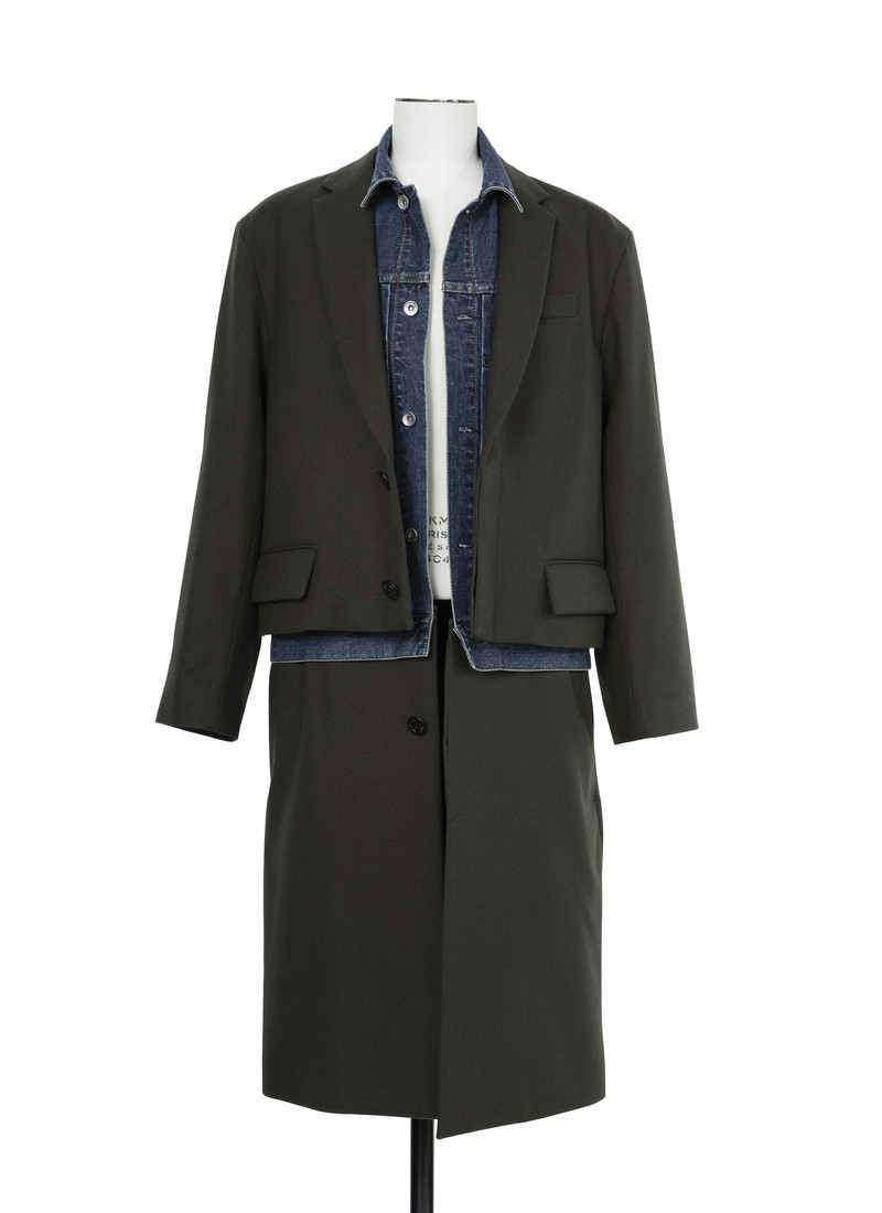 Wool Flannel x Denim Coat 5