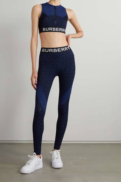 Burberry Paneled printed stretch-jersey sports bra outlook