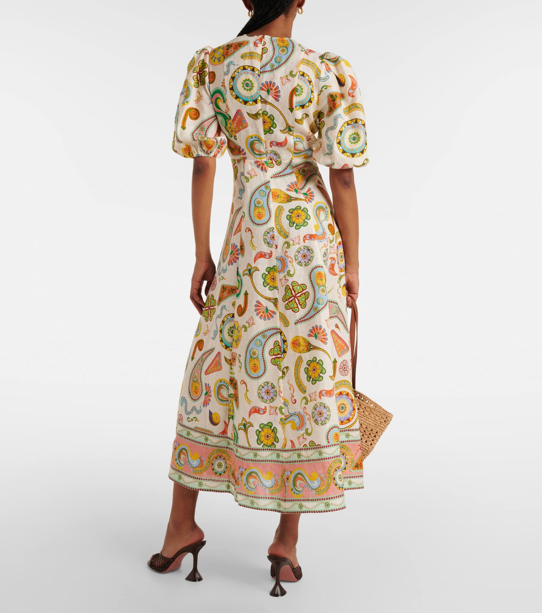 Arcade paisley linen midi dress - 3