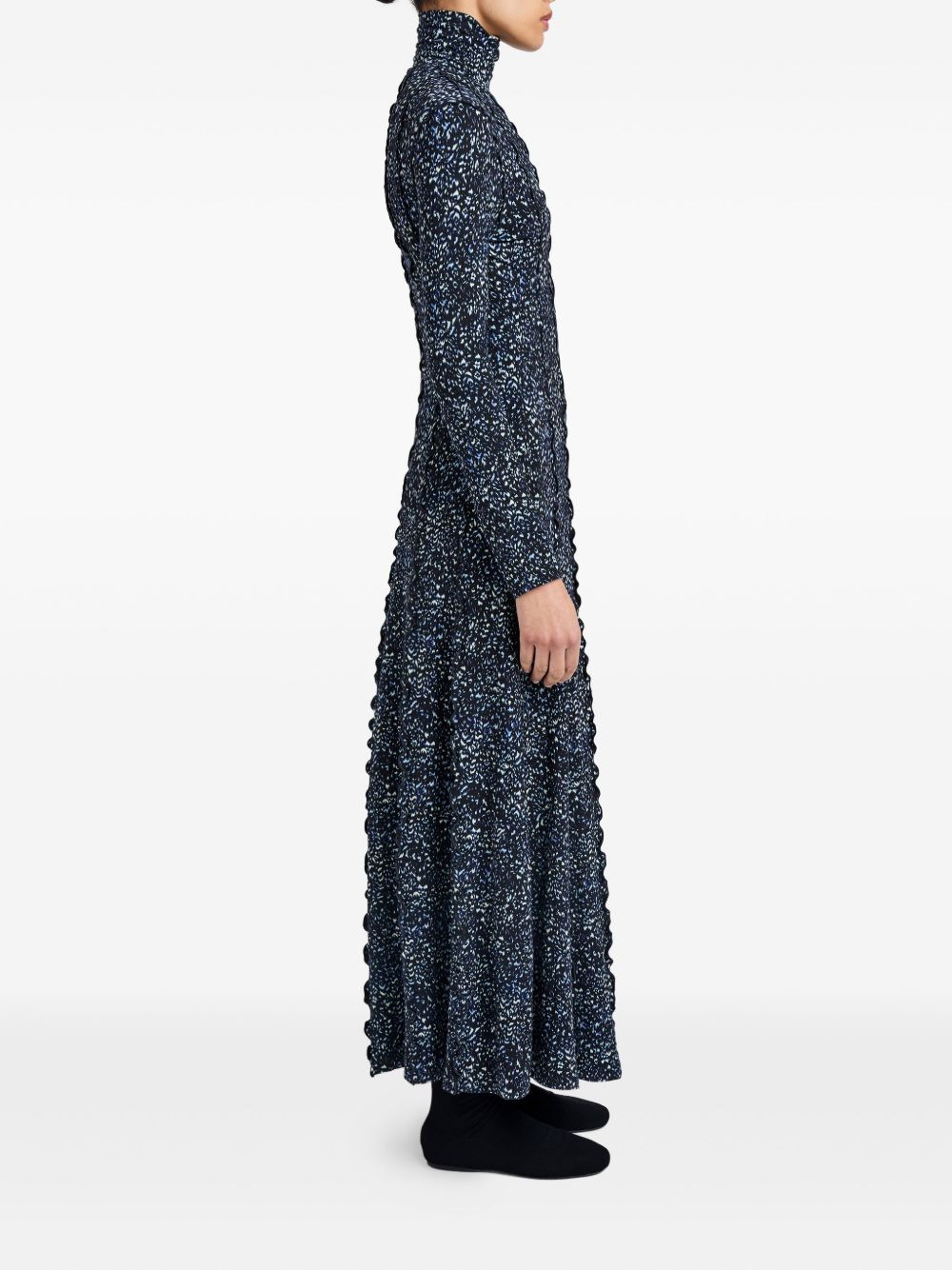turtleneck ruffled maxi dress - 3