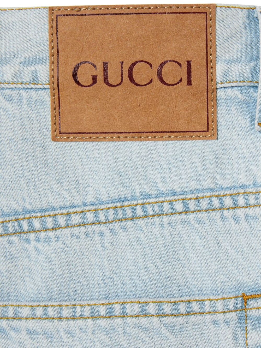 Double G logo denim shorts - 3