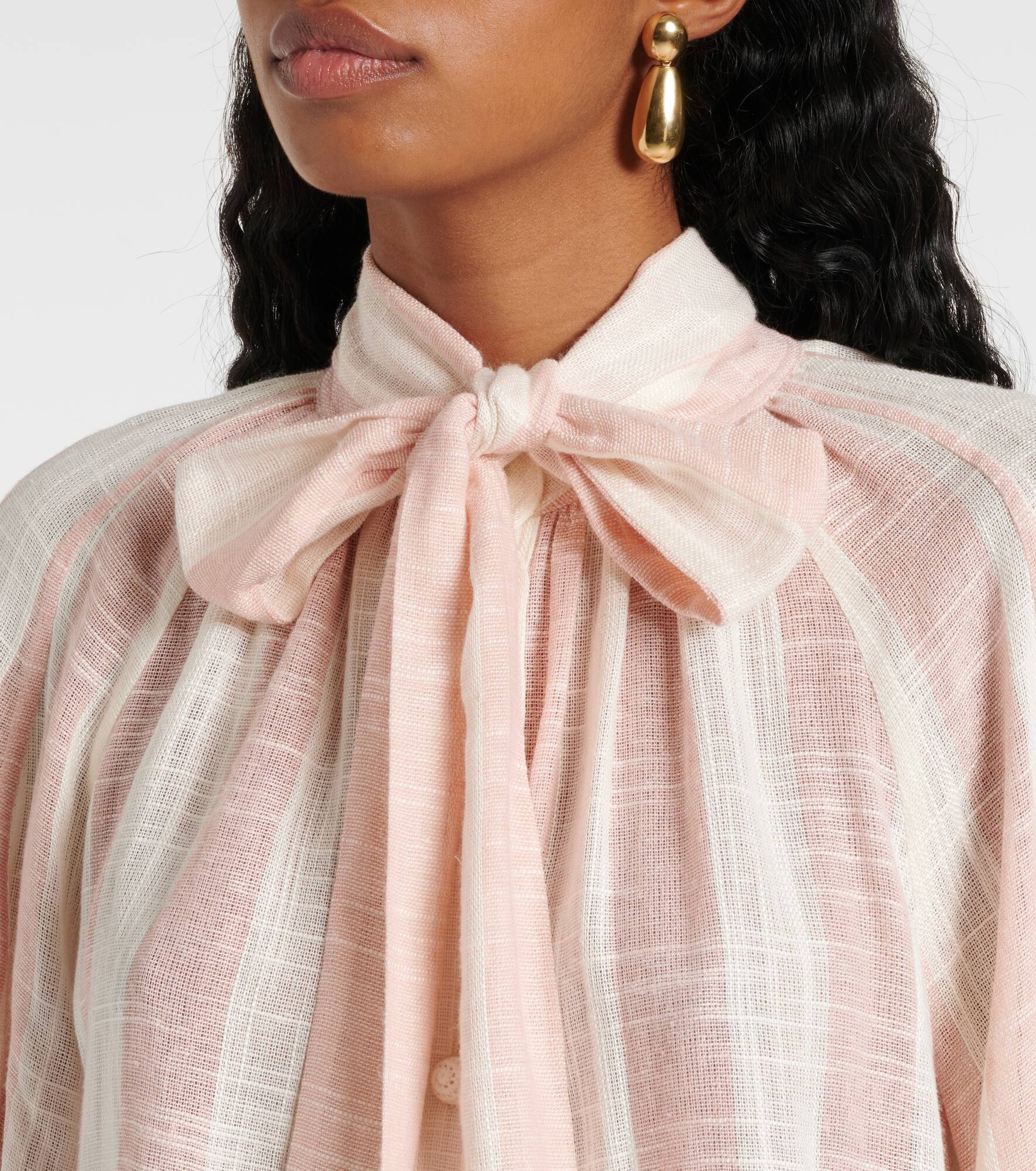 Acacia striped neck-tie blouse - 5
