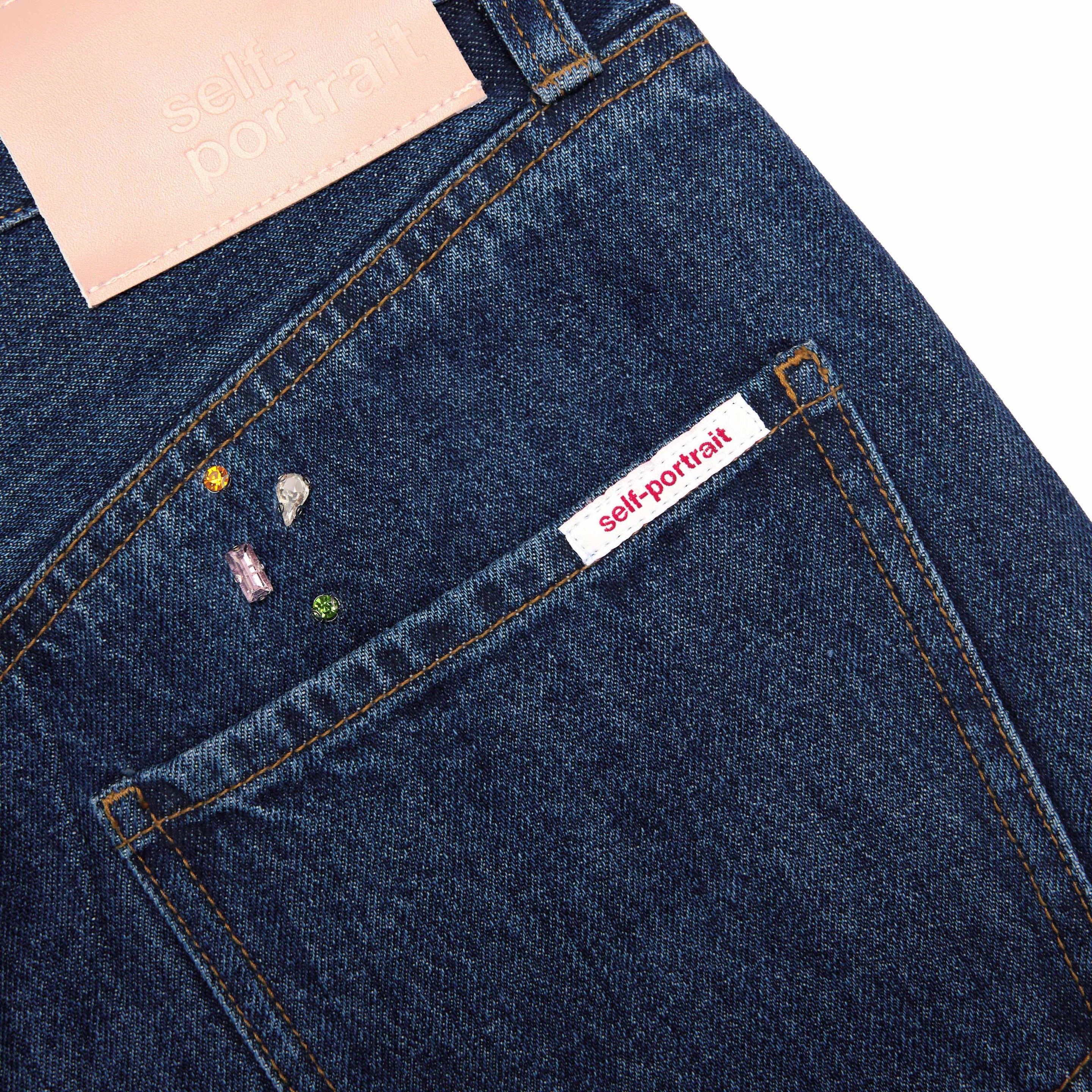 Blue Embellished Barrel Leg Jeans - 5