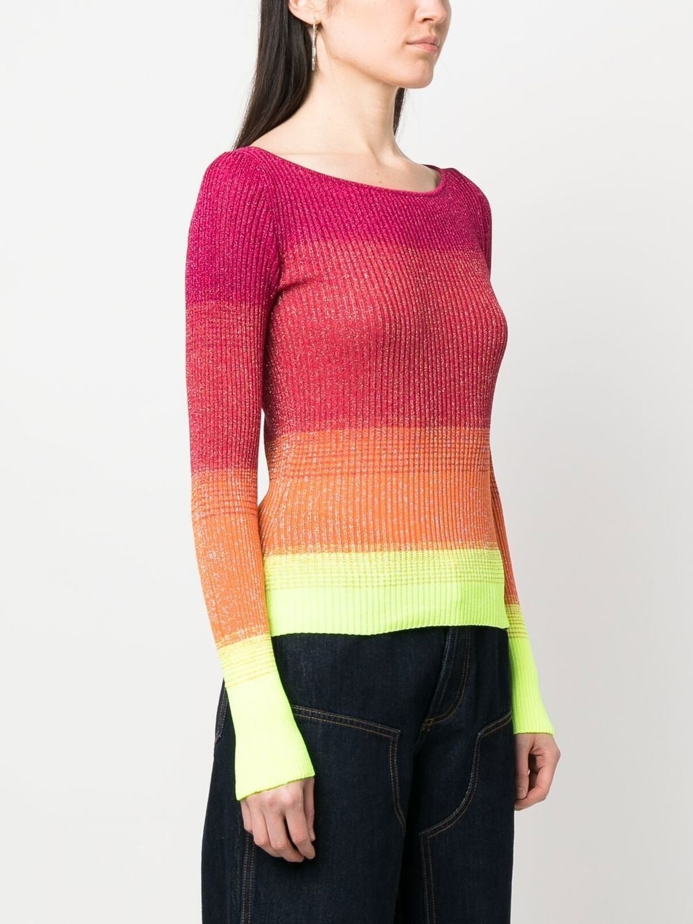 colour-block ribbed-knit jumper - 3