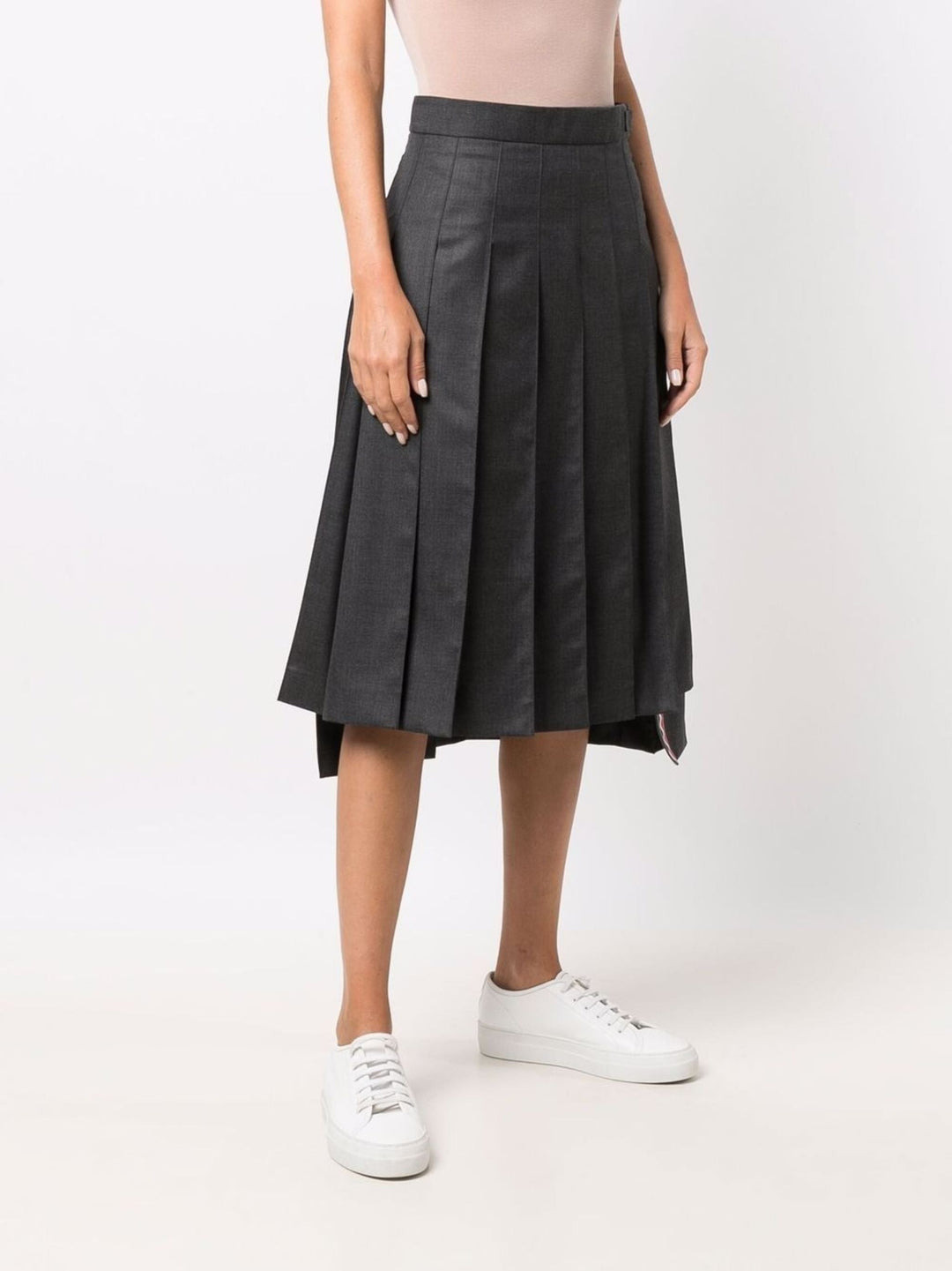 Below Knee Dropped Back Pleated Skirt - 3