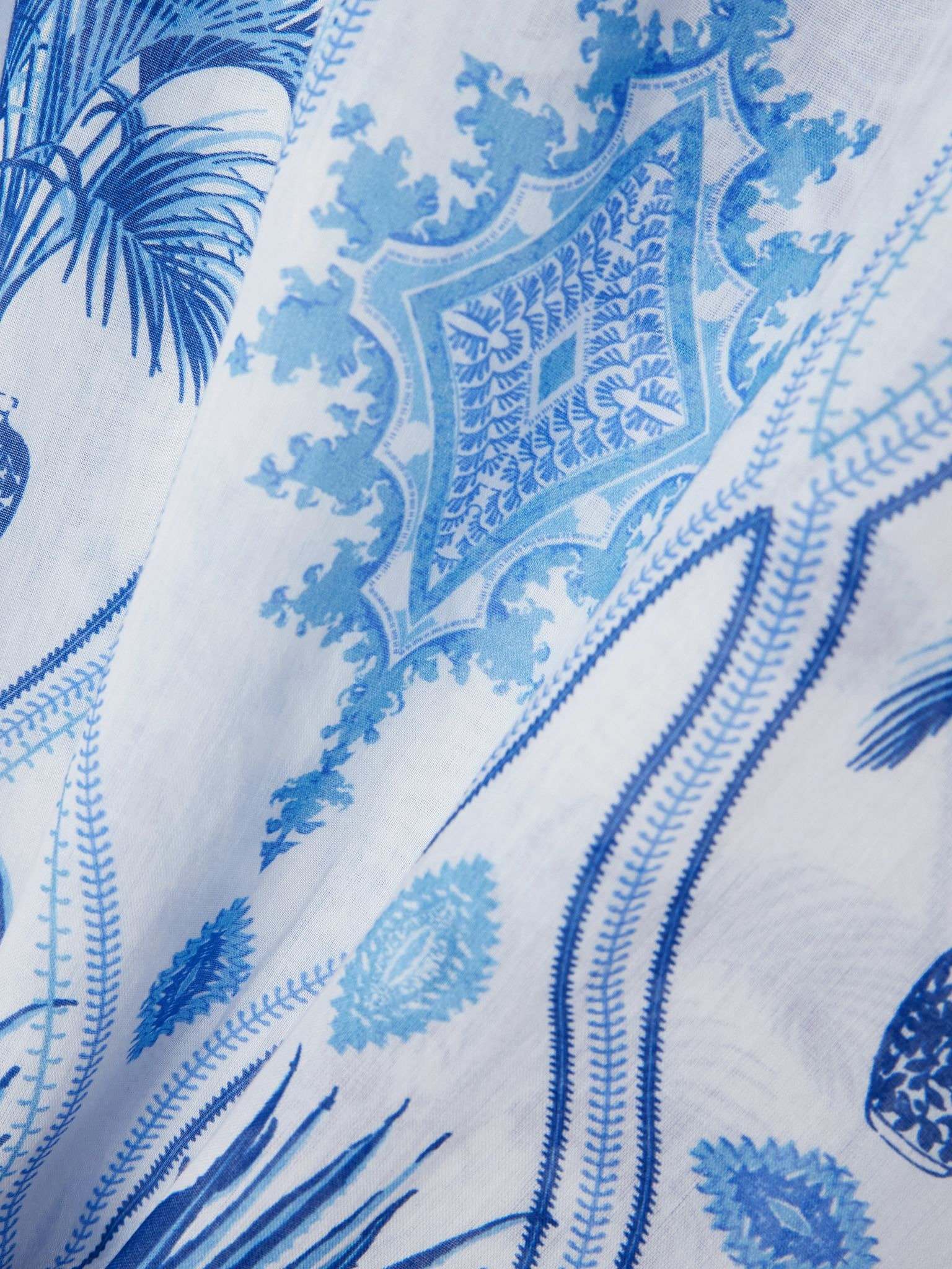 Giada printed cotton kaftan Blue - 4