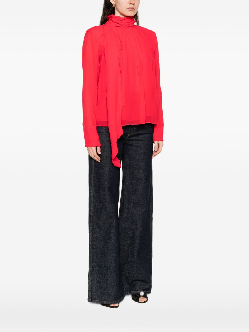 ruffled high-neck blouse 3
