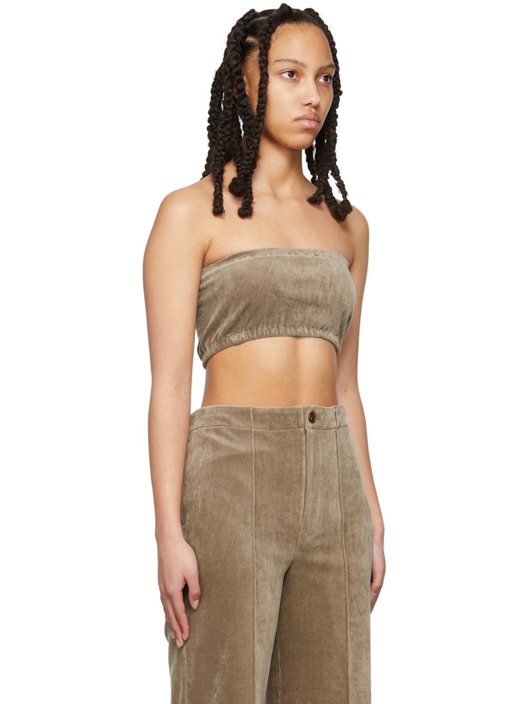 Taupe Velour Bandeau - 2