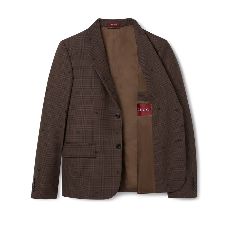 GG houndstooth wool jacquard jacket 7