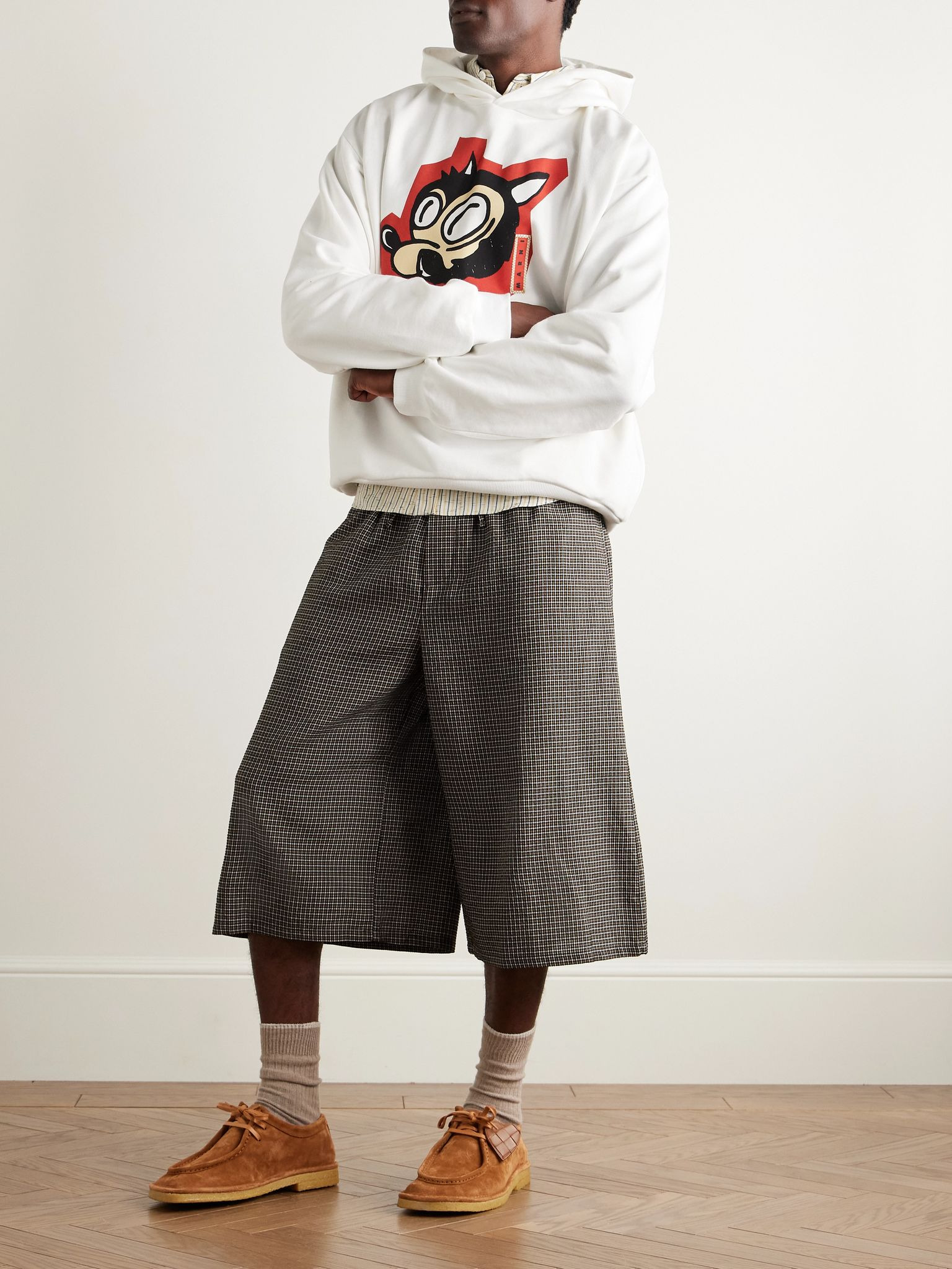 Oversized Logo-Appliquéd Printed Cotton-Jersey Hoodie White - 2