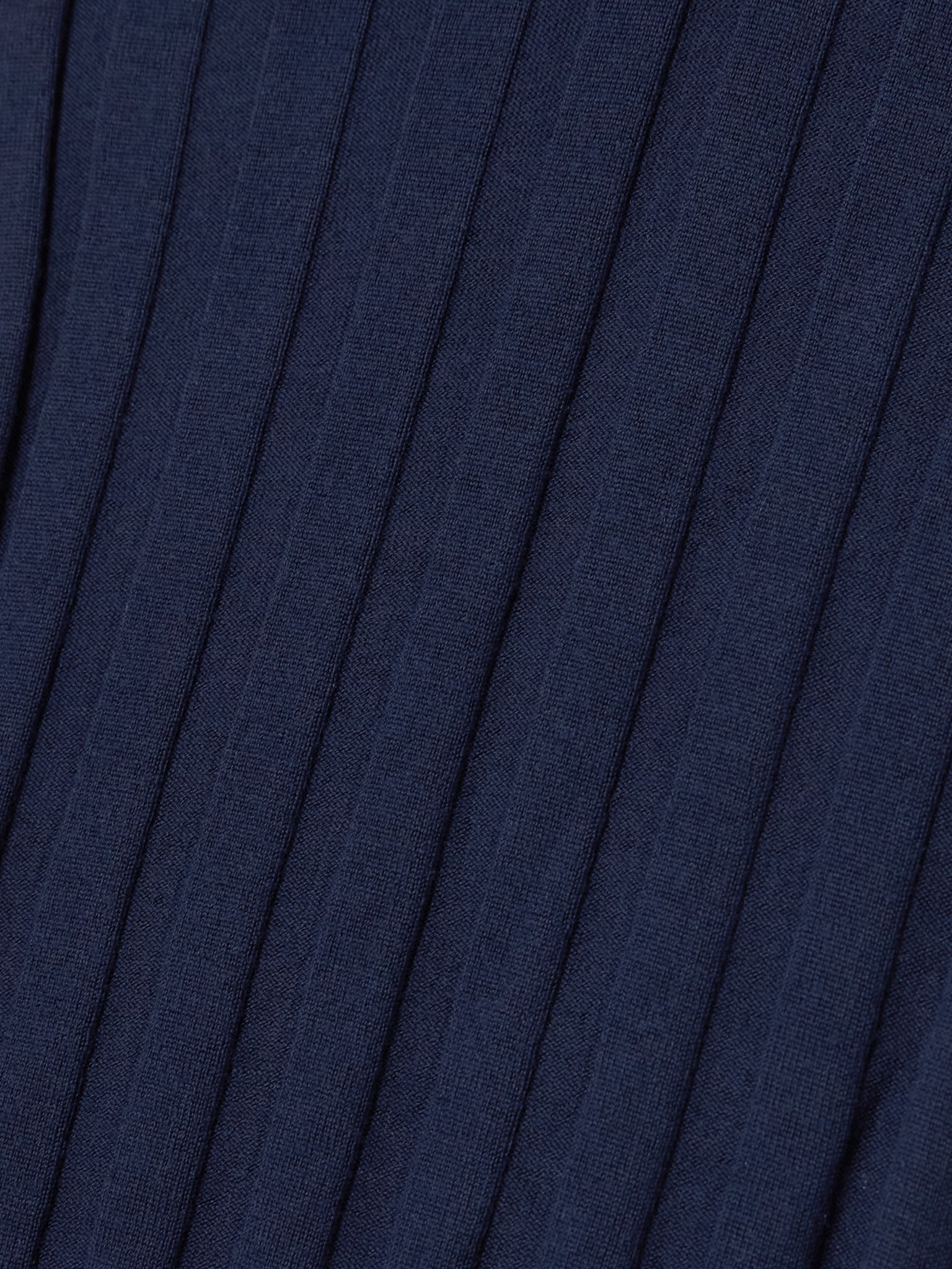 Ribbed wool polo shirt Navy - 4