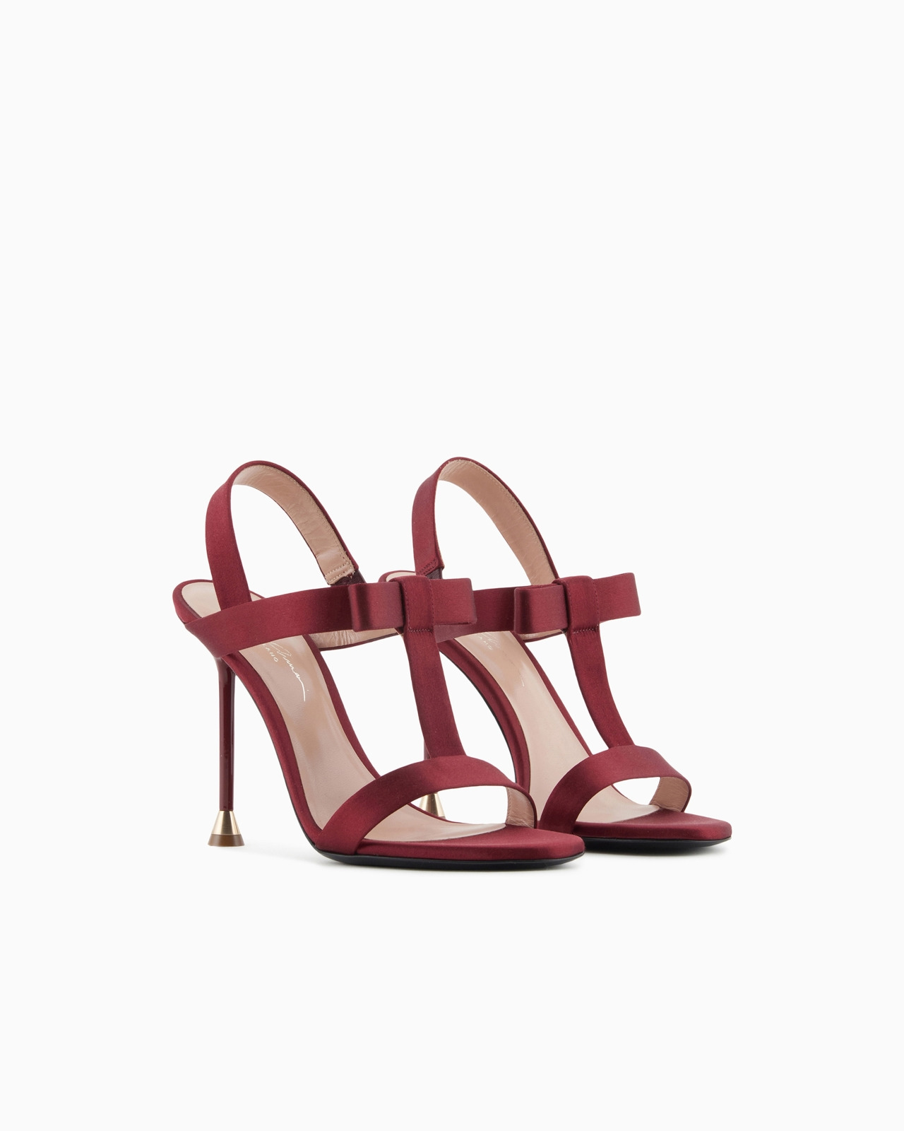 Brushed leather T-bar sandals with bow - 2