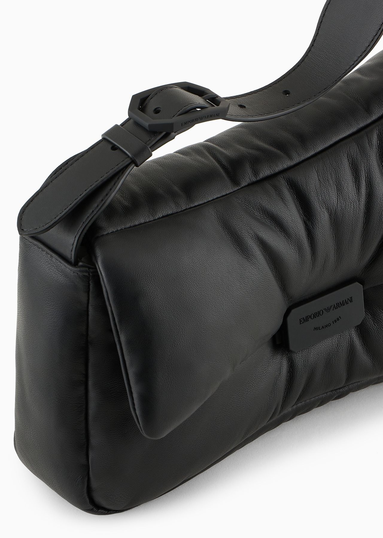 Oversized baguette shoulder bag in puffy nappa leather - 5