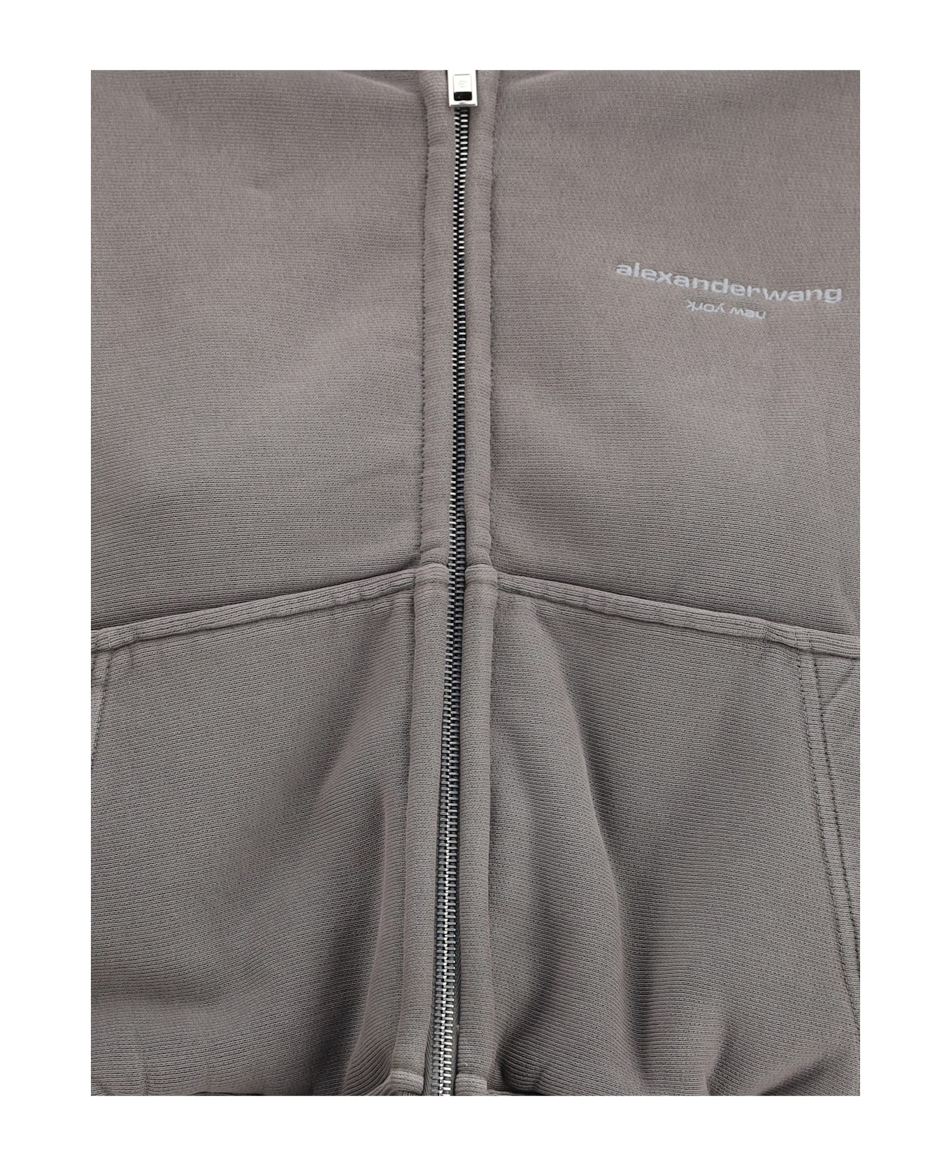 Oversized Cropped Zip-up Hoodie - 3
