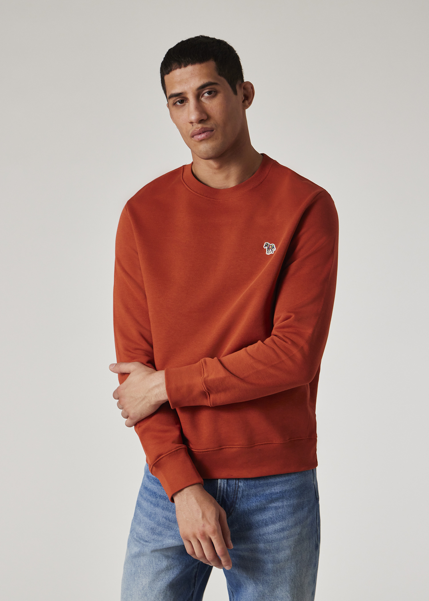 Rust Orange Organic Cotton 'Zebra' Badge Sweatshirt - 4