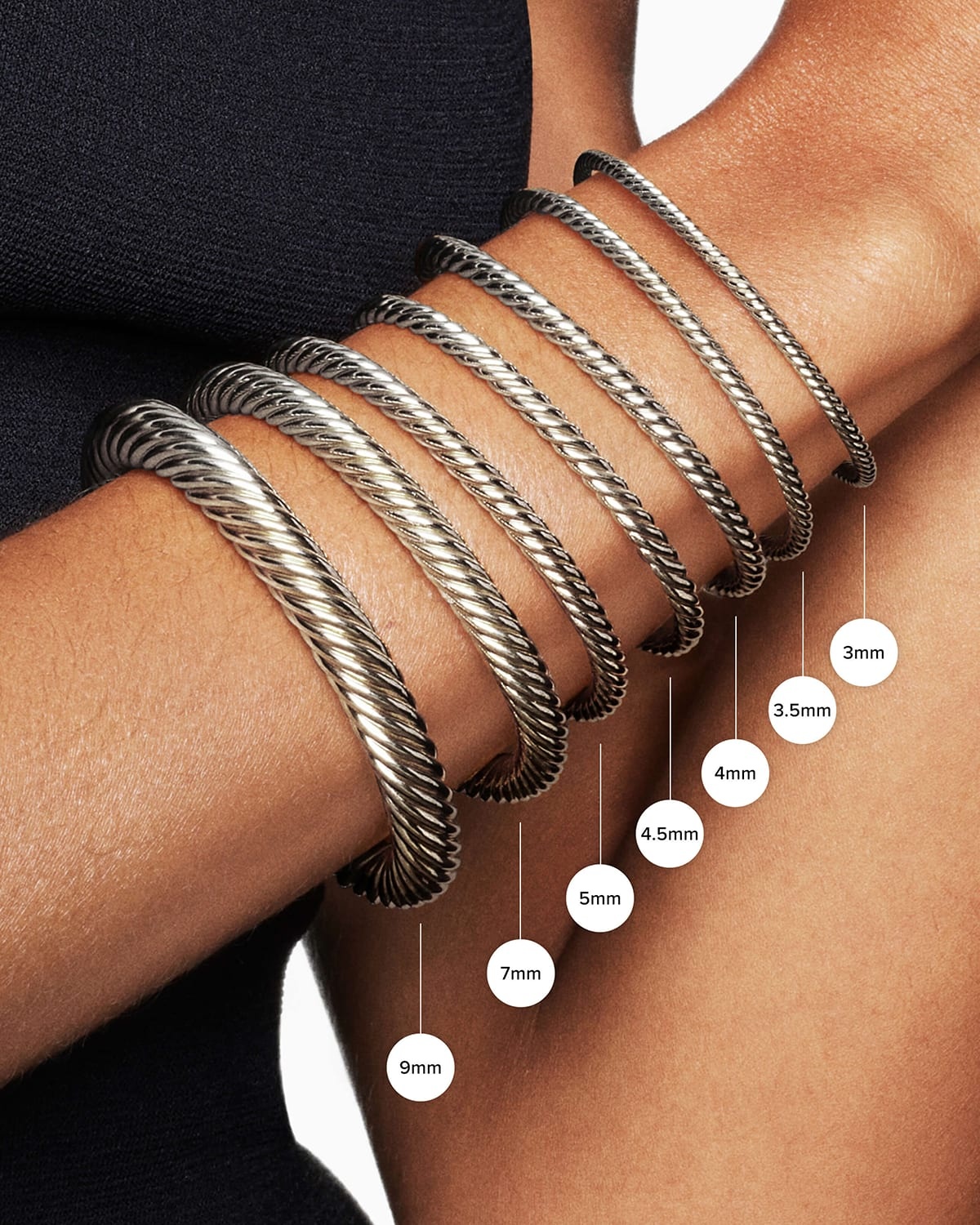 Cable Buckle Bracelet in Silver with 18K Gold - 4