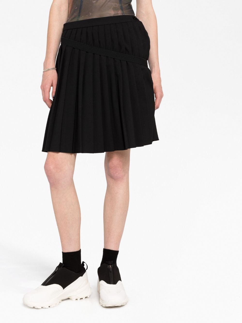 asymmetric pleated miniskirt - 3