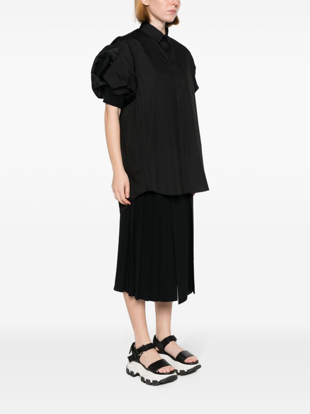 poplin mini shirt dress - 3