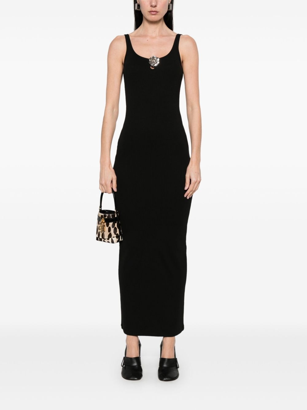 floral-brooch maxi dress - 2