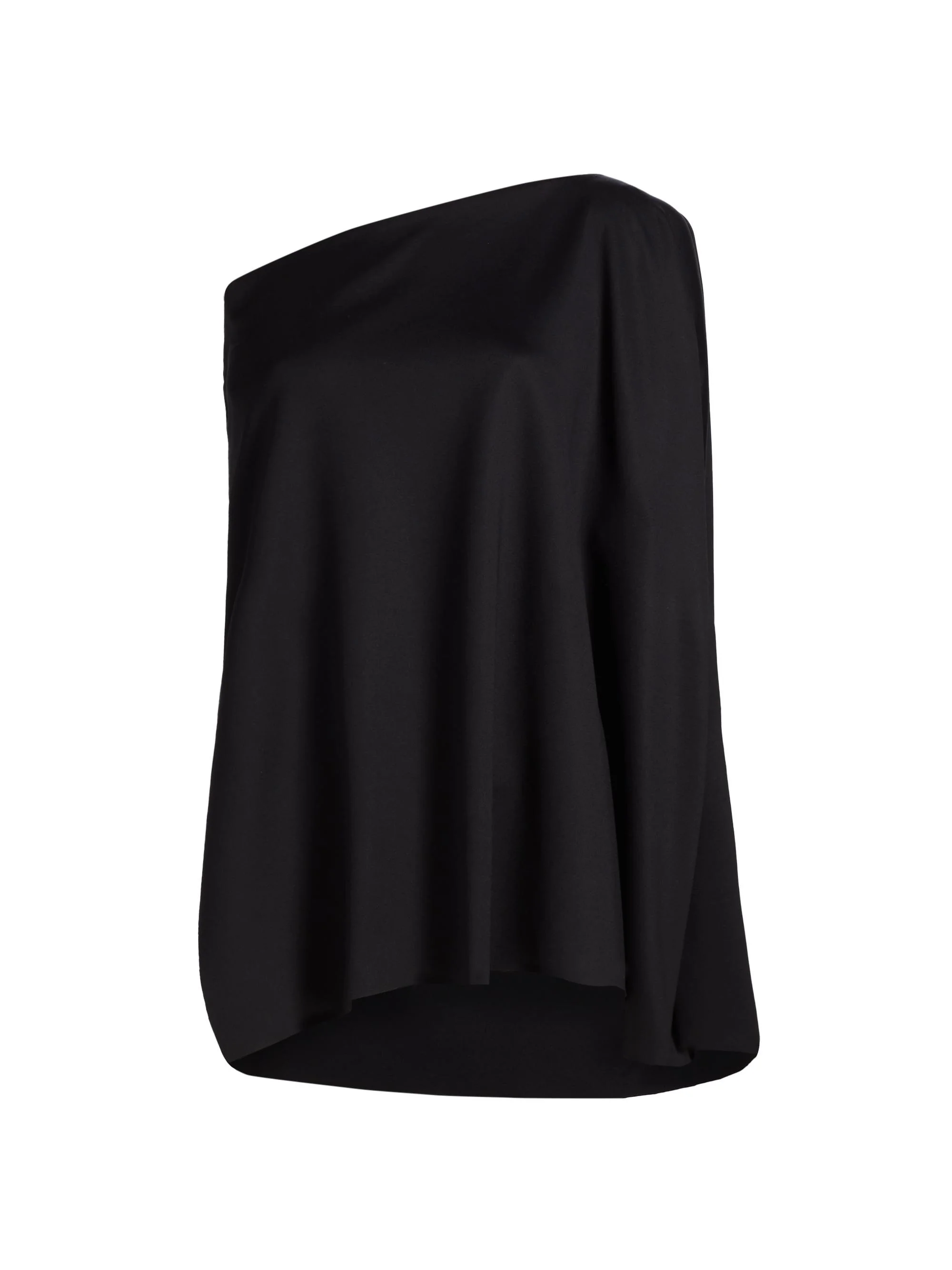 Women's One-Shoulder Caftan Top - Black - 1