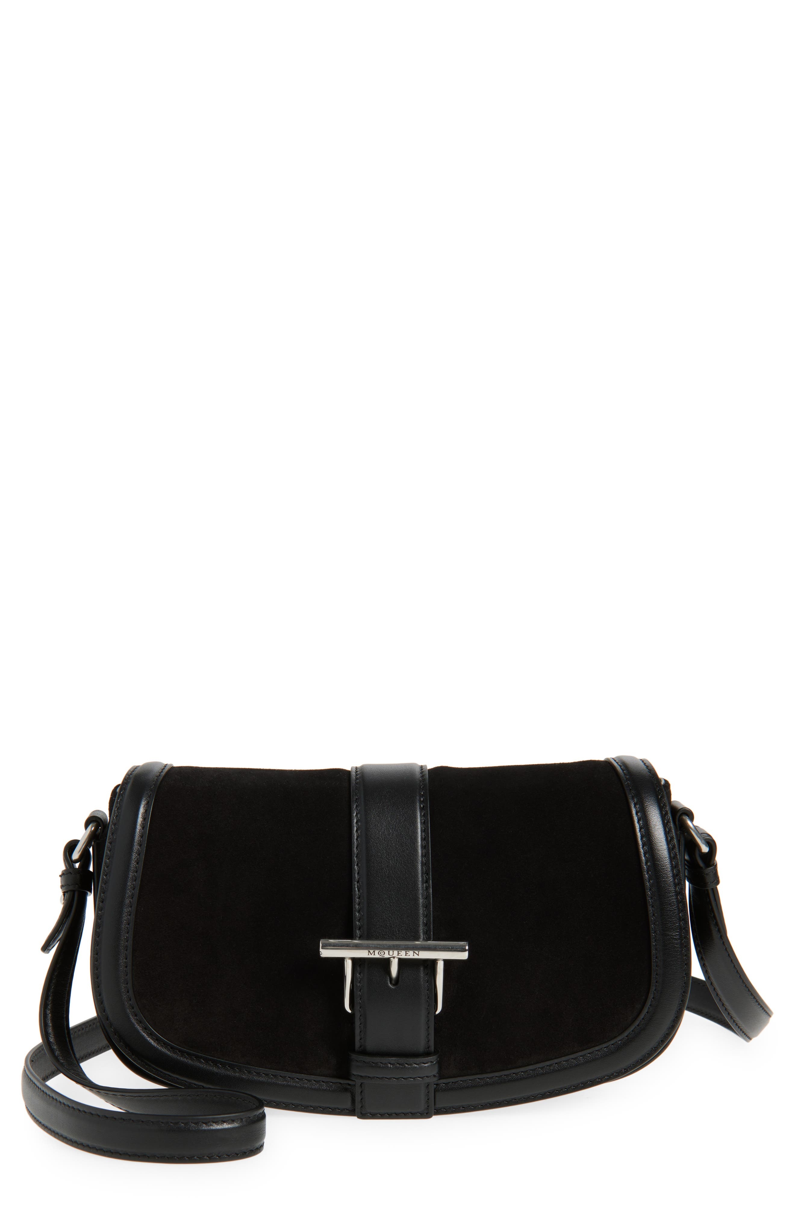 McQueen Mini T-Bar Shoulder Bag in Black/Silver at Nordstrom - 1