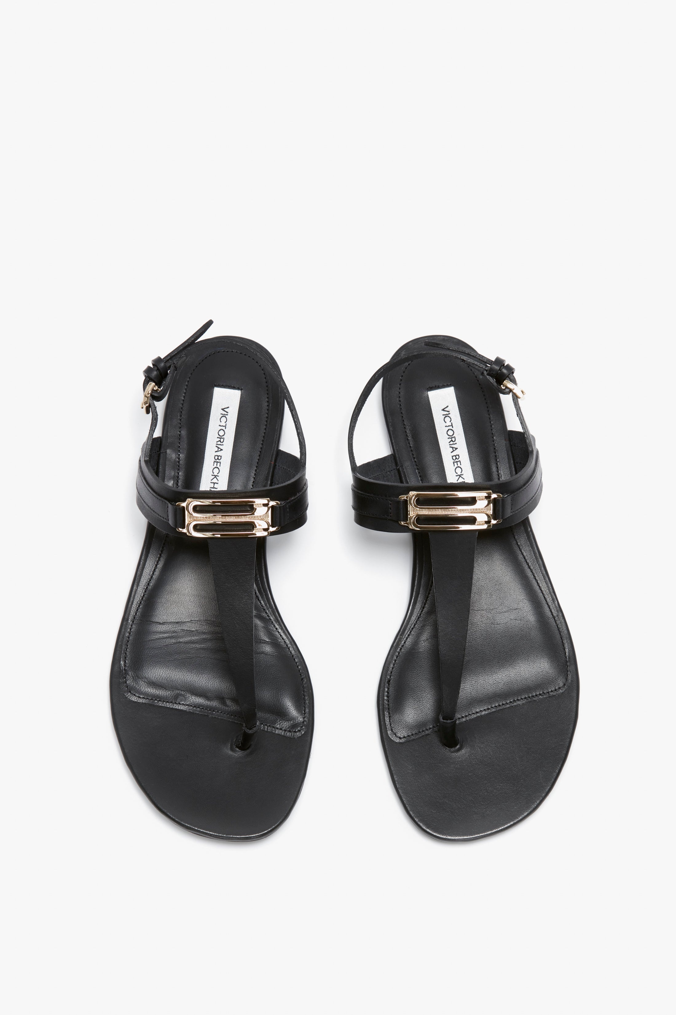 Flat Chain Sandal In Black Leather - 5