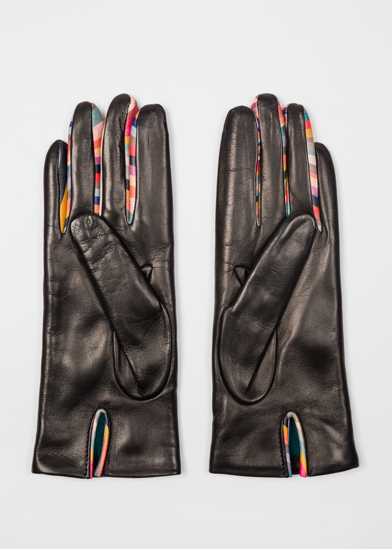 Paul Smith Leather 'Concertina Swirl' Gloves outlook