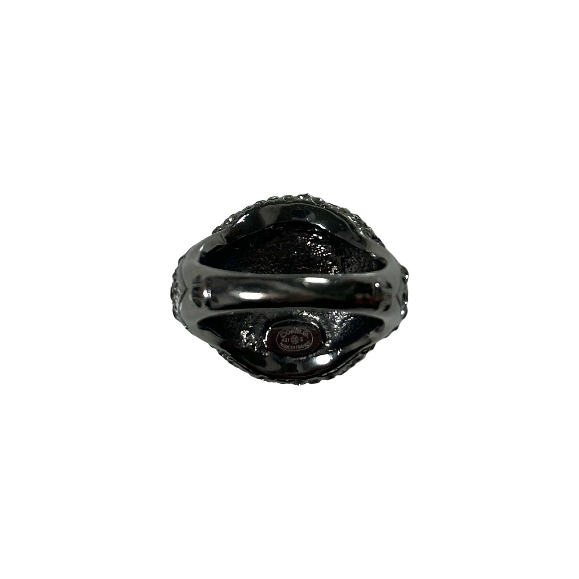 CHANEL Spring Summer 2021 Embellished CC Logo Ring - 2