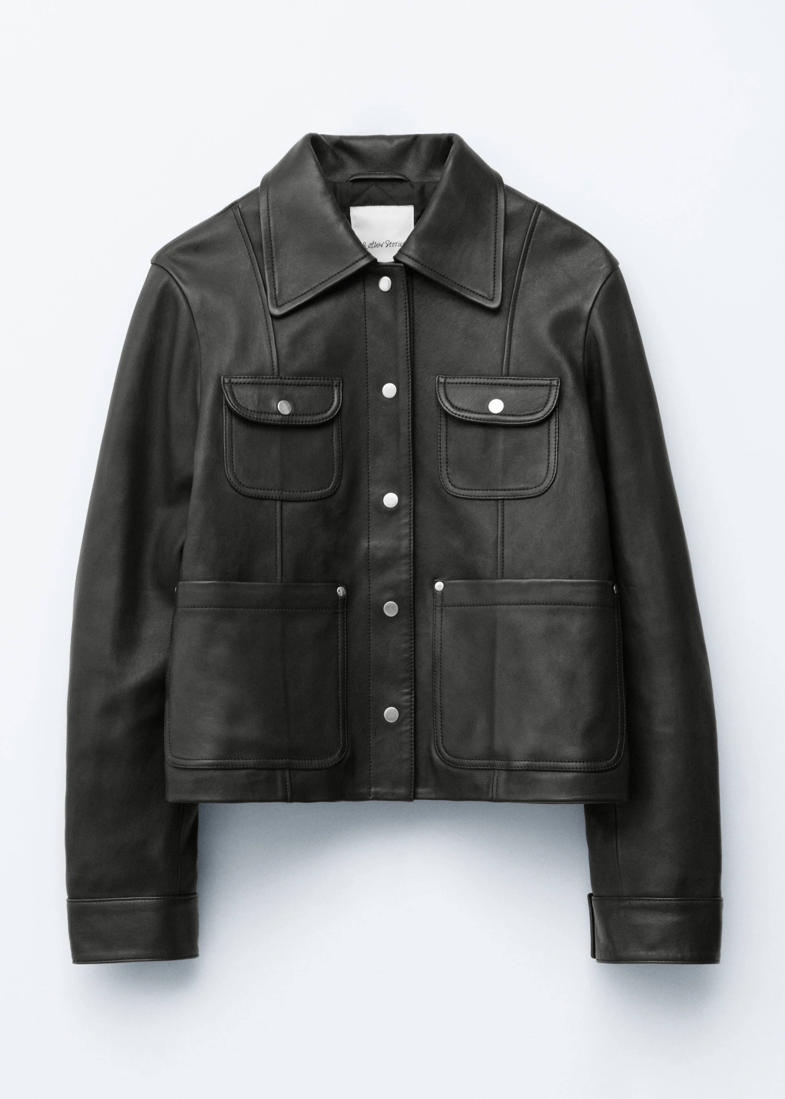 Patch-Pocket Leather Jacket - 1