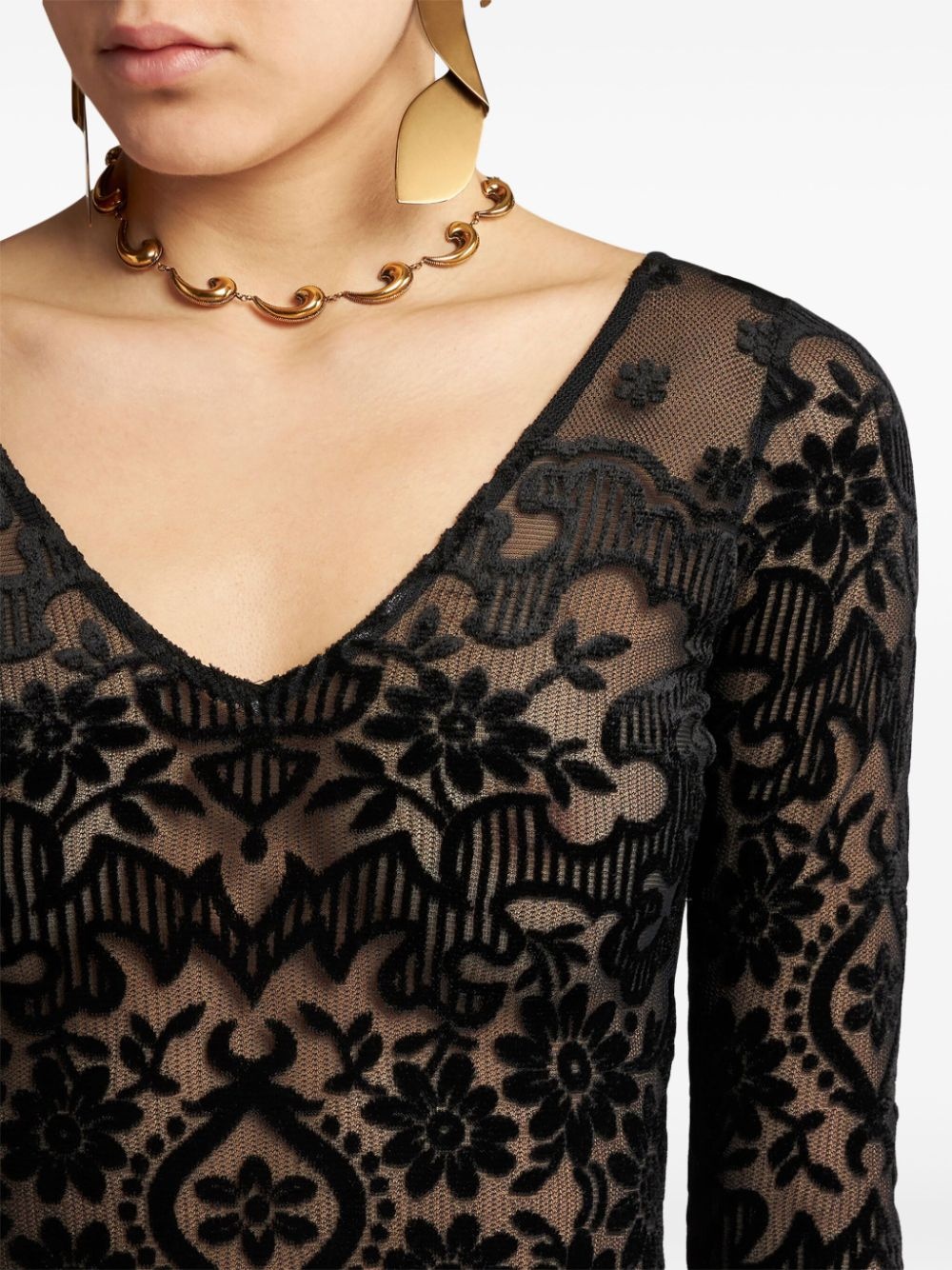paisley velvet dress - 4
