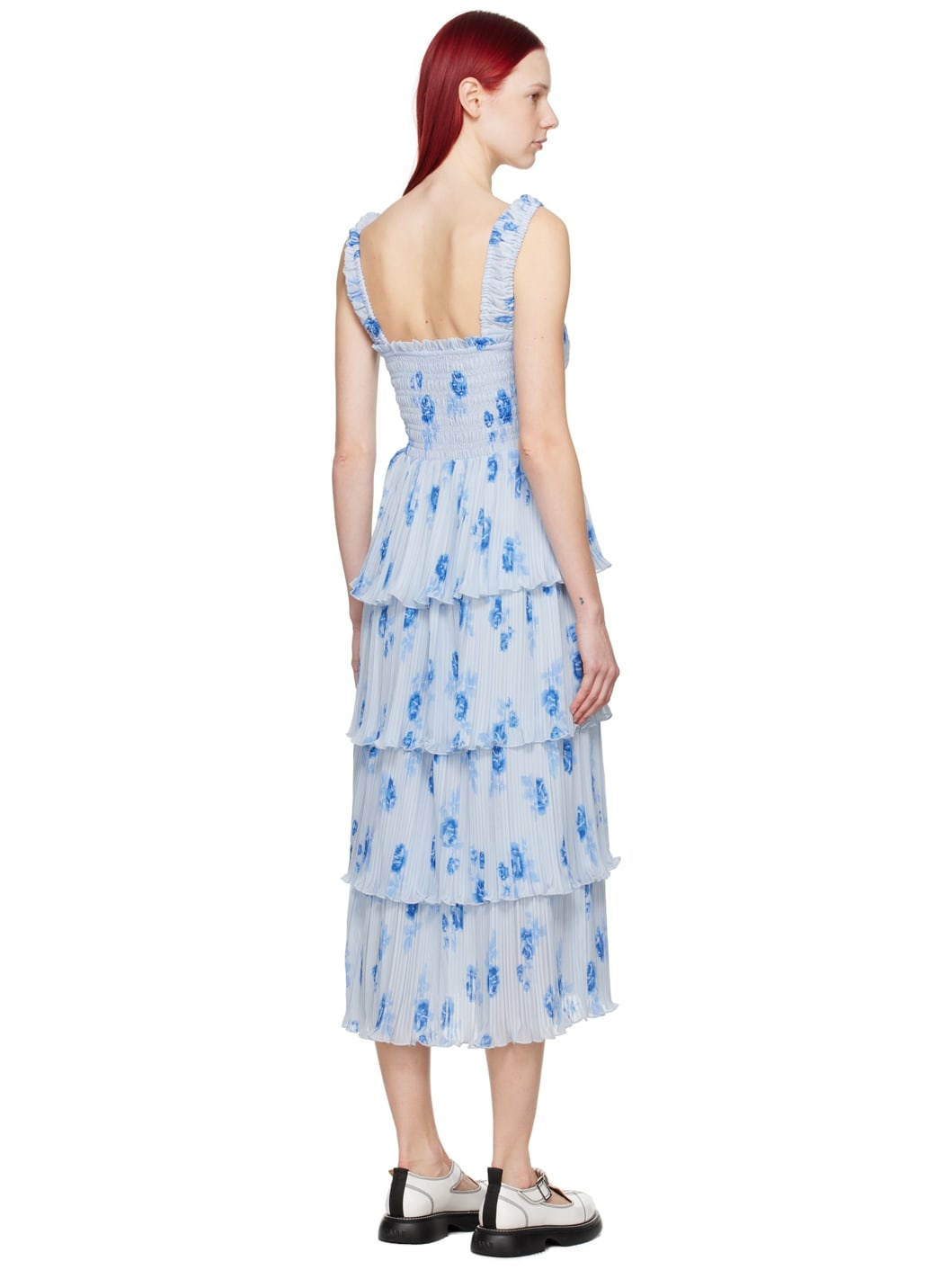 Blue Tiered Midi Dress - 3