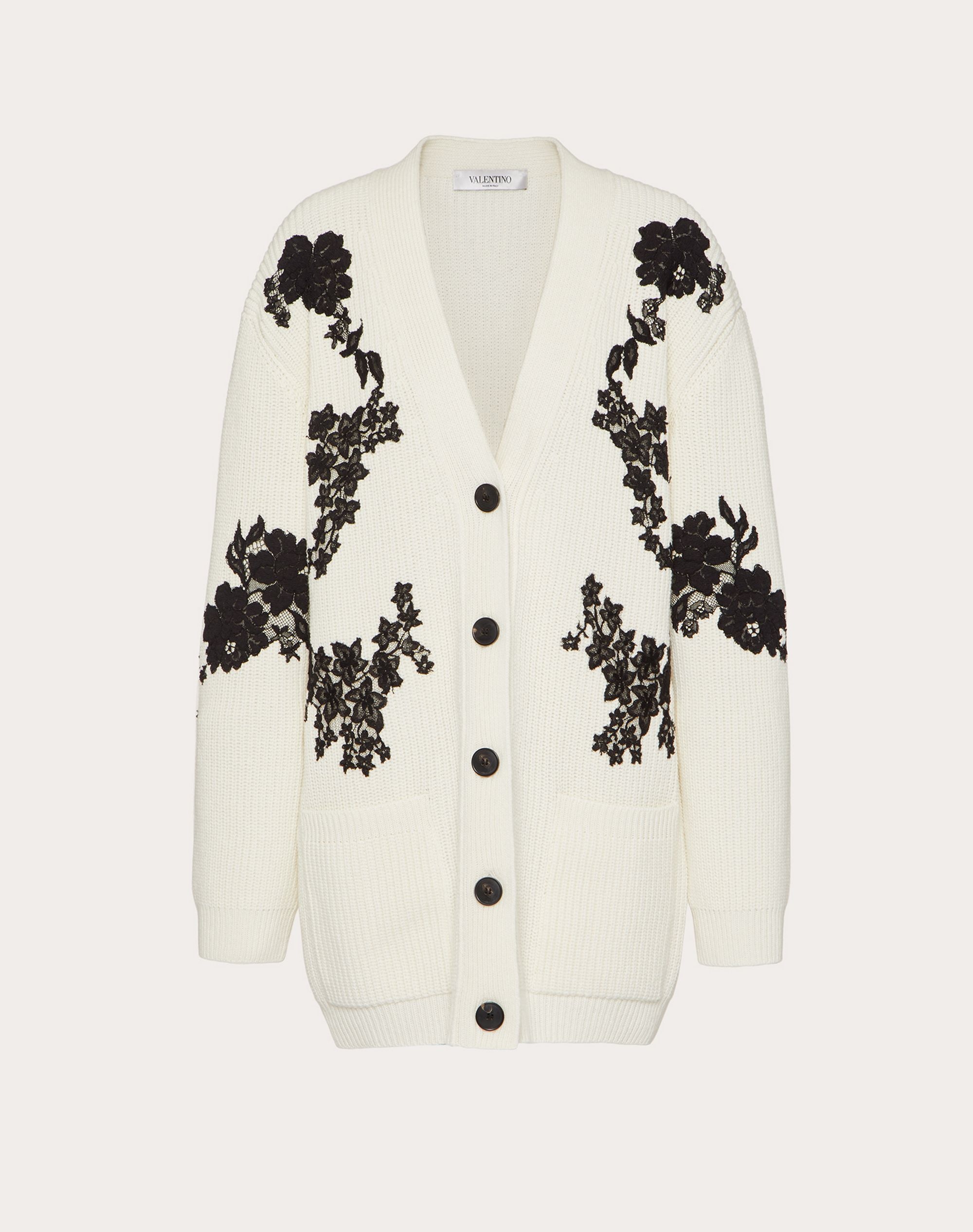 CASHMERE WOOL AND LACE CARDIGAN - 1