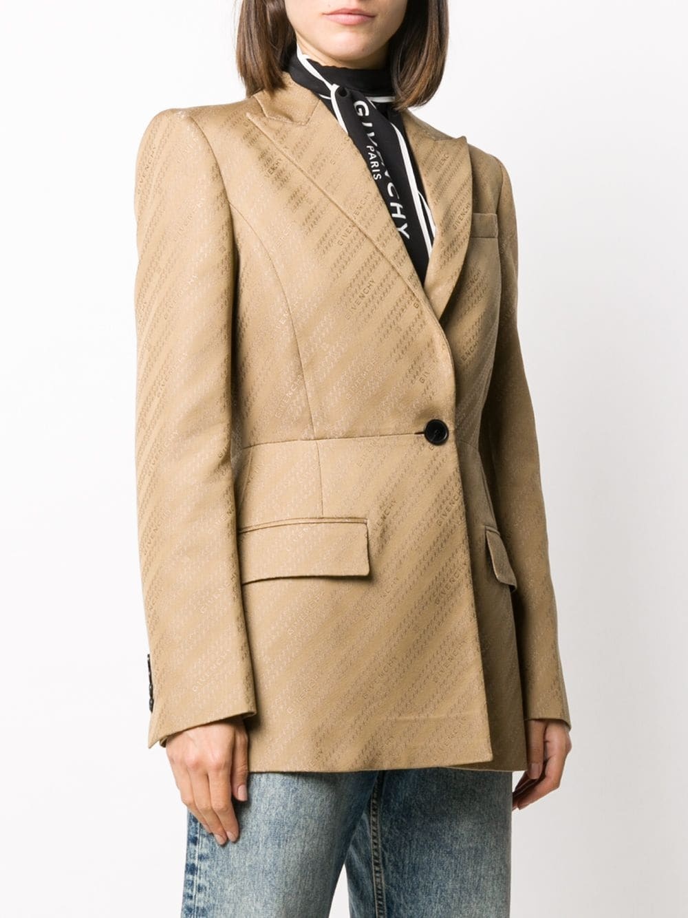 logo woven tailored blazer - 3