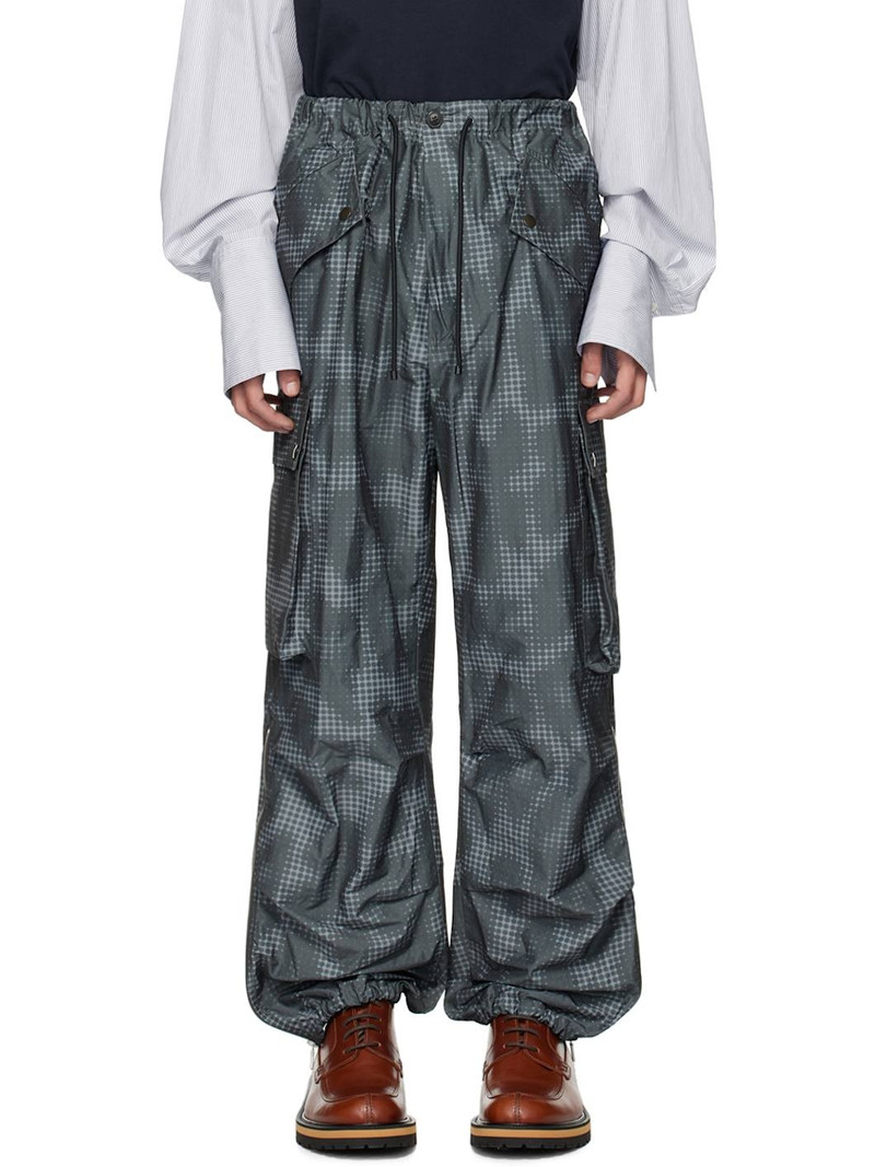 Gray Printed Cargo Pants - 1