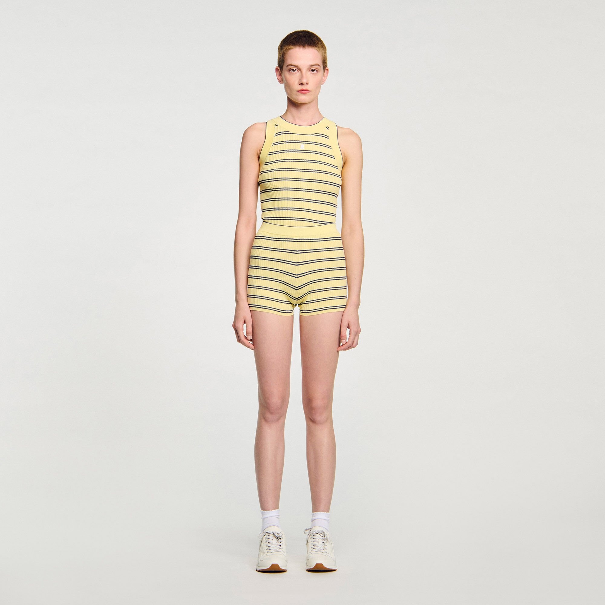 STRIPED KNIT SHORTS - 2