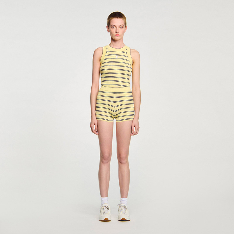 Sandro STRIPED KNIT SHORTS outlook
