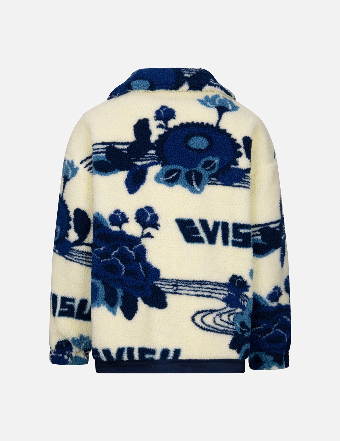 TONAL FLORAL JACQUARD DROP-SHOULDER ZIPPED SHERPA JACKET - 2