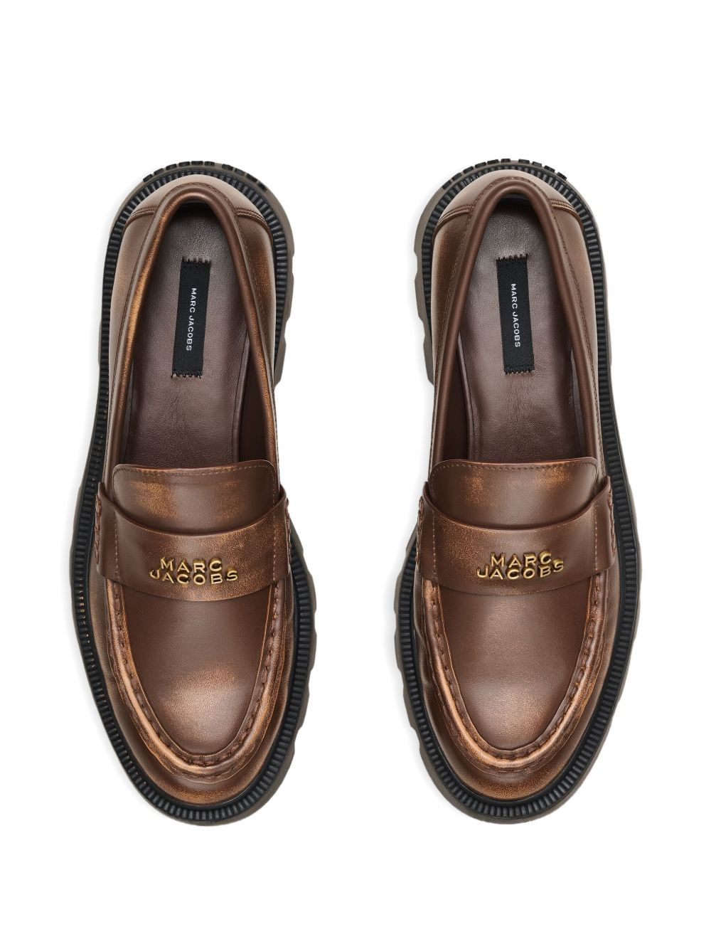 logo-plaque chunky loafers - 4
