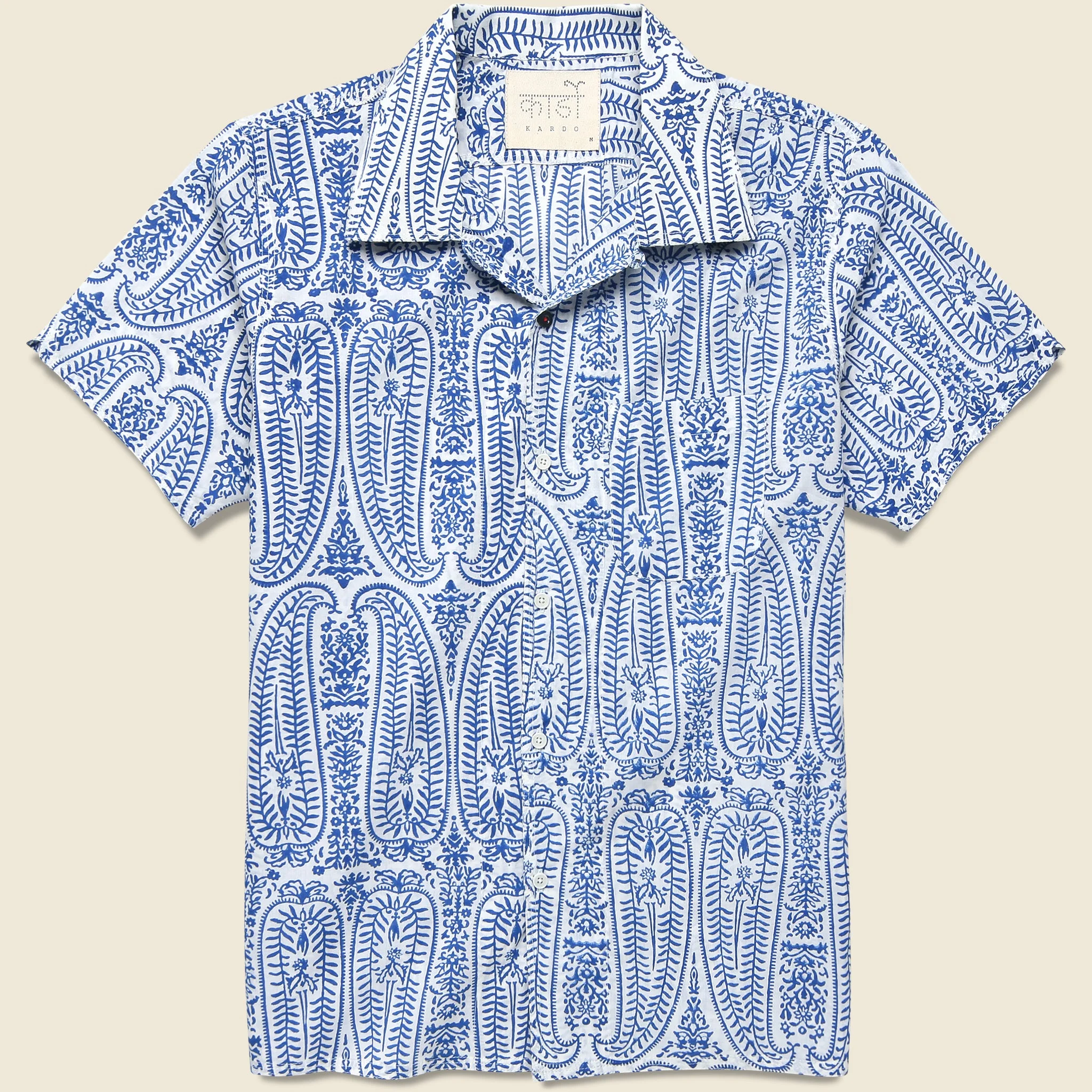 Paisley Block Print Shirt - Indigo - 1